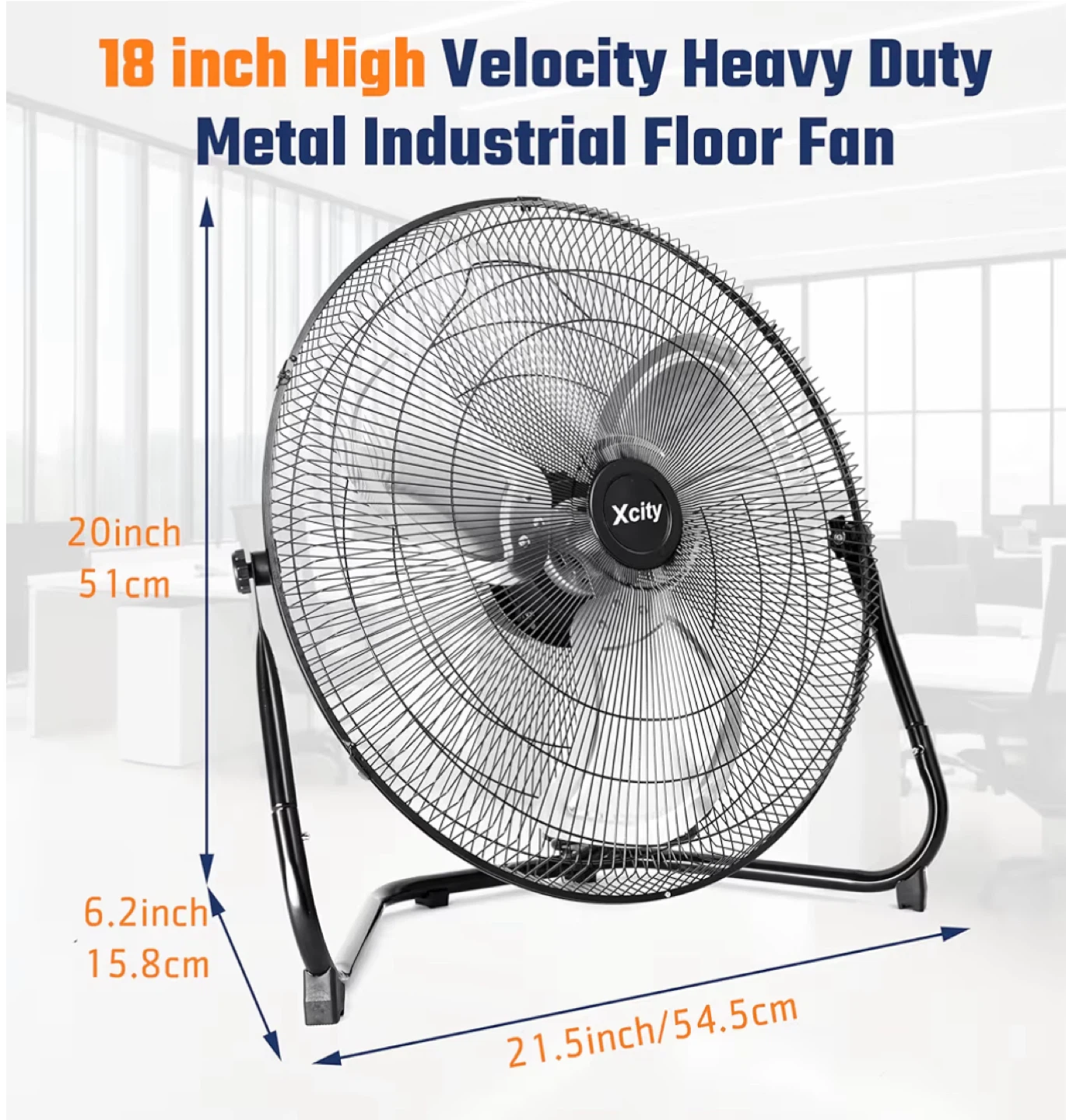 Xcity 18" Floor Fan - High Velocity, Heavy Duty - photo 2