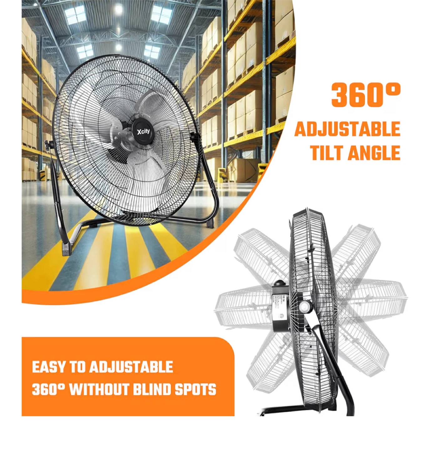 Xcity 18" Floor Fan - High Velocity, Heavy Duty - photo 4