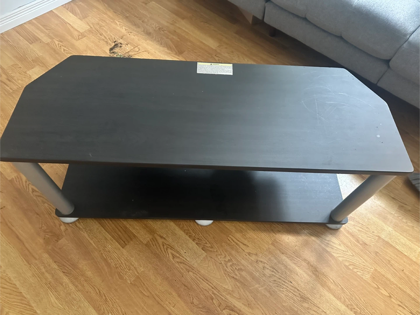 Black TV Stand with Silver Legs - photo 2