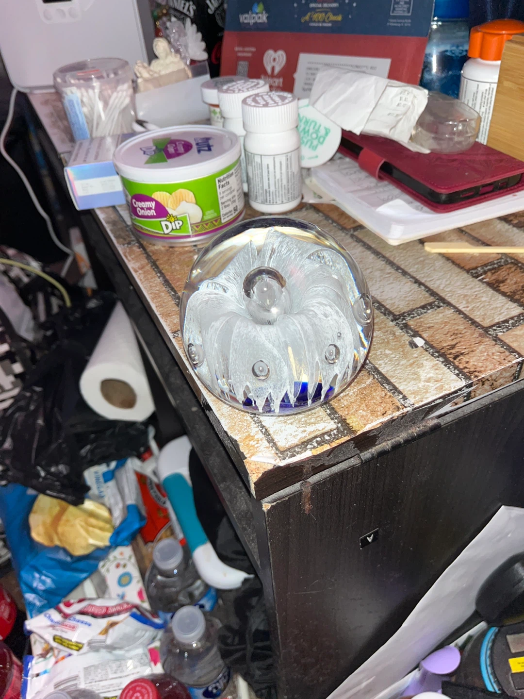 Glass jellyfish paperweight