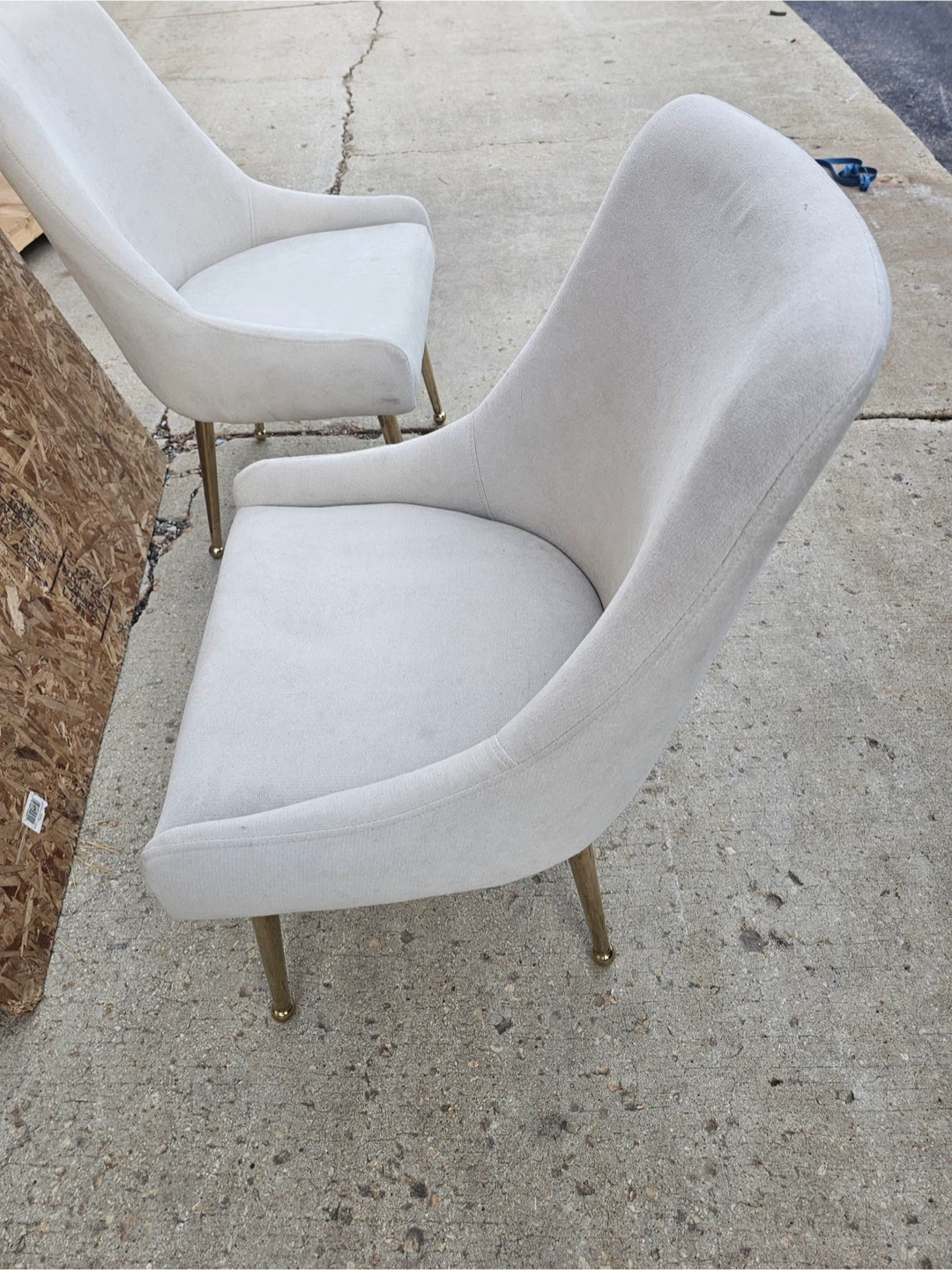 New 2 Elegant Accent Chair - Light Gray with Gold Legs - photo 2