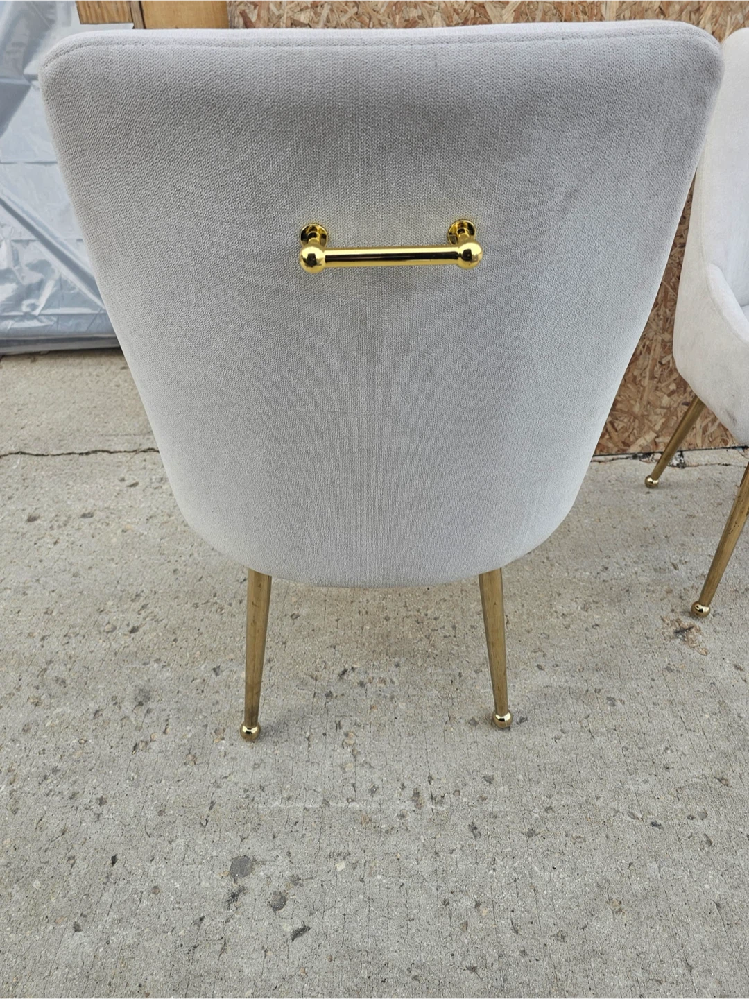 New 2 Elegant Accent Chair - Light Gray with Gold Legs - photo 3