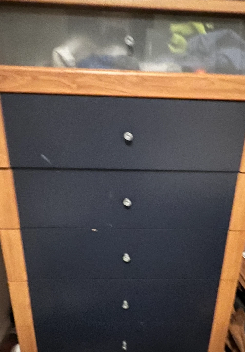 Wood & Blue Dresser, Chest of Drawrer & Nightstand