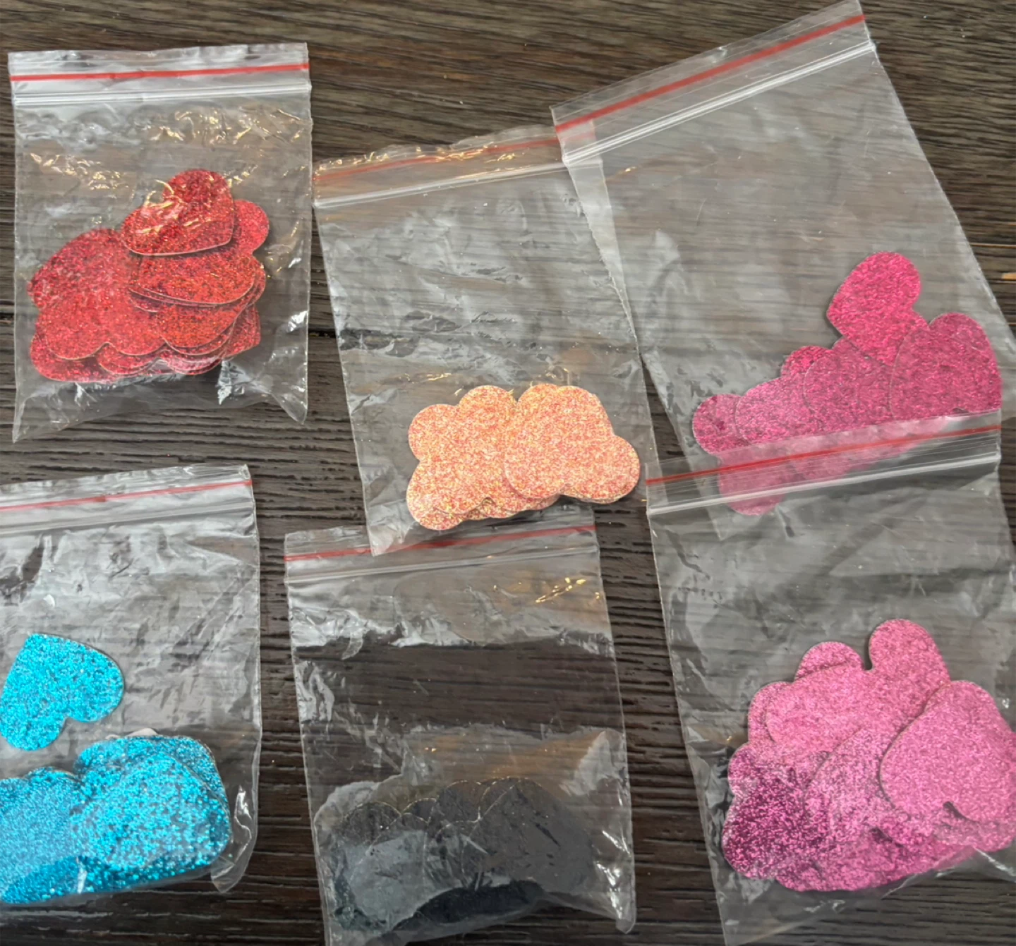 Glitter Heart Embellishments