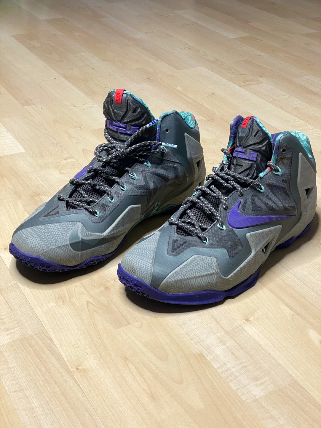 Nike LeBron XI 11 Grey Purple Teal - photo 2