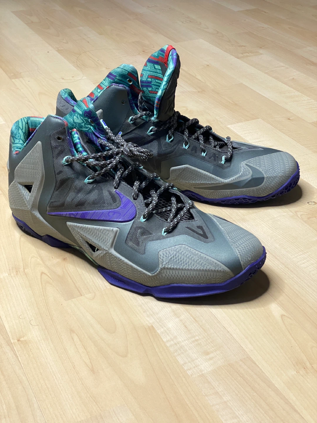 Nike LeBron XI 11 Grey Purple Teal - photo 3