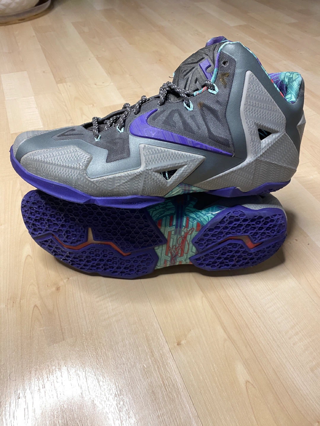 Nike LeBron XI 11 Grey Purple Teal