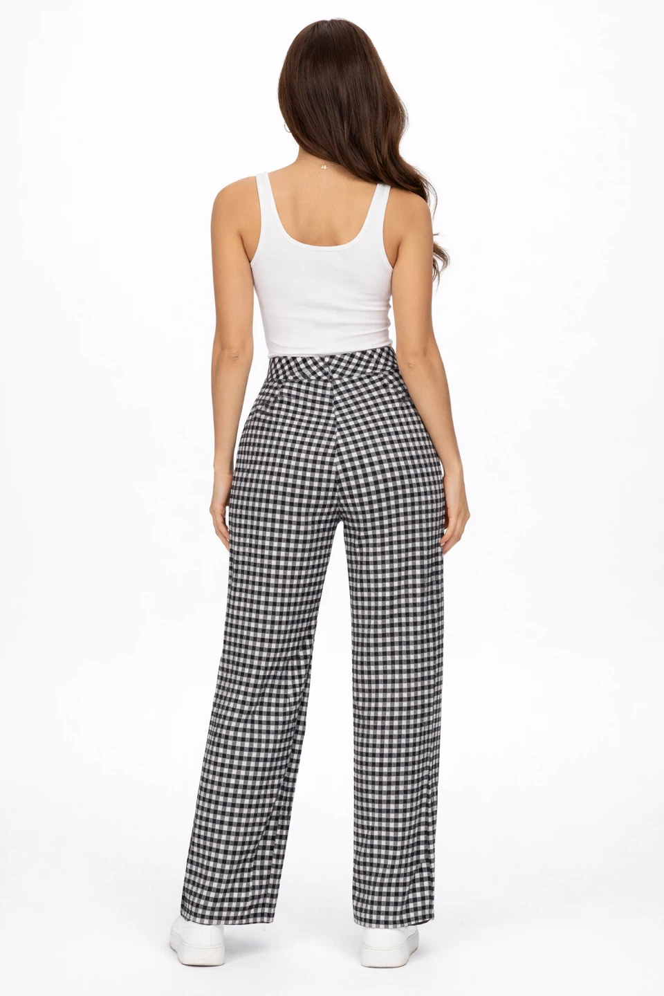 S.C.& Co Gingham Check Stretch Pants Size 4 Black White - photo 2