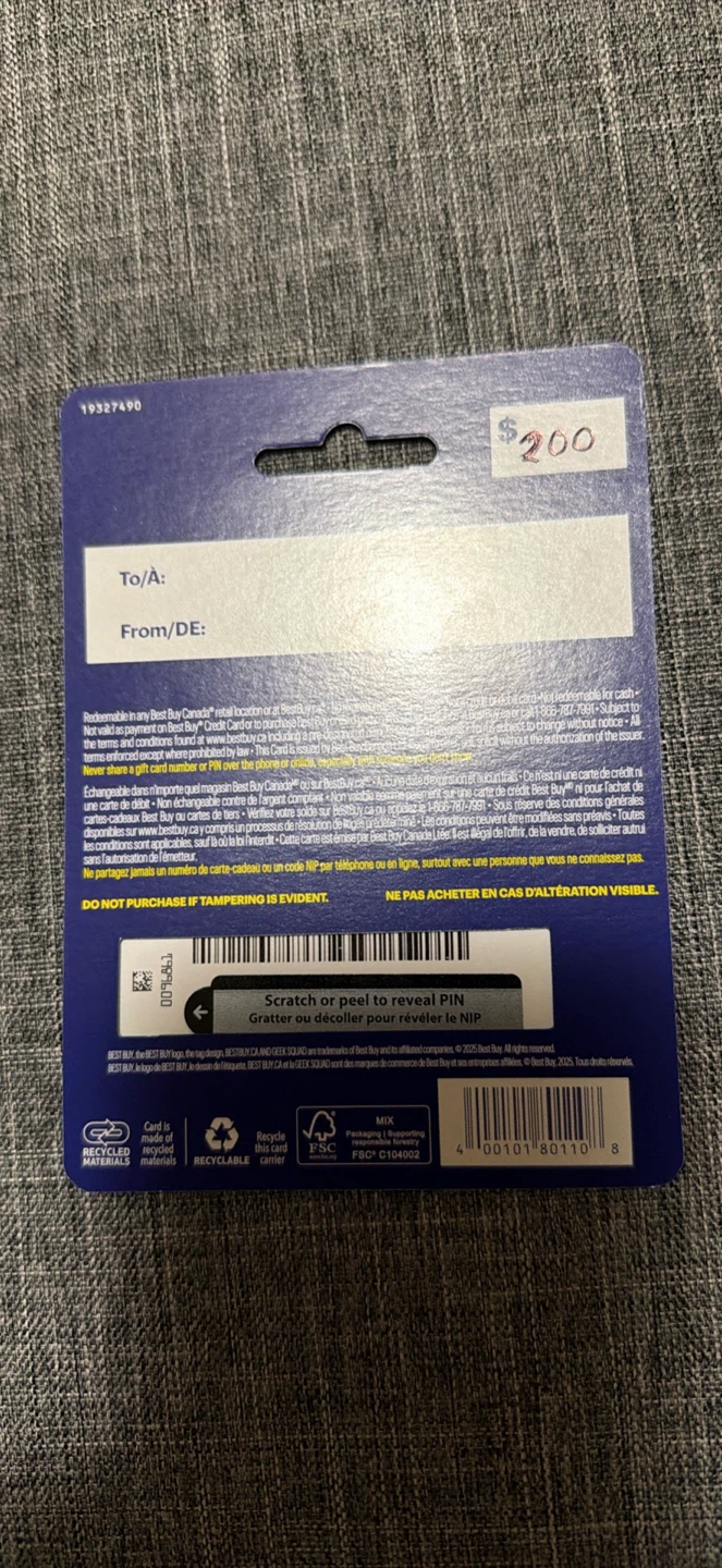 Best Buy $200 Giftcard - photo 2