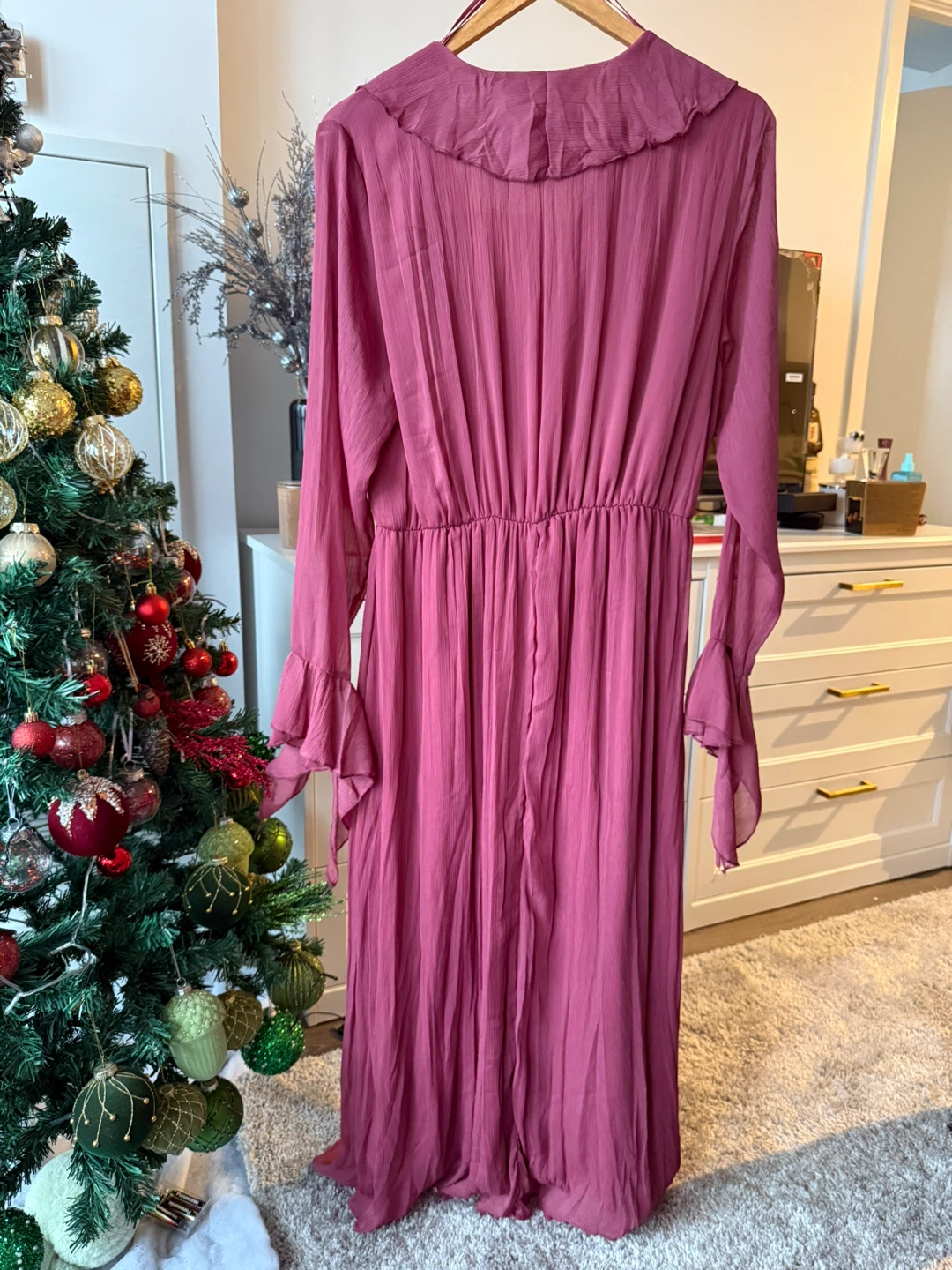 Zara Pink Ruffle Maxi Dress - Size L - photo 4