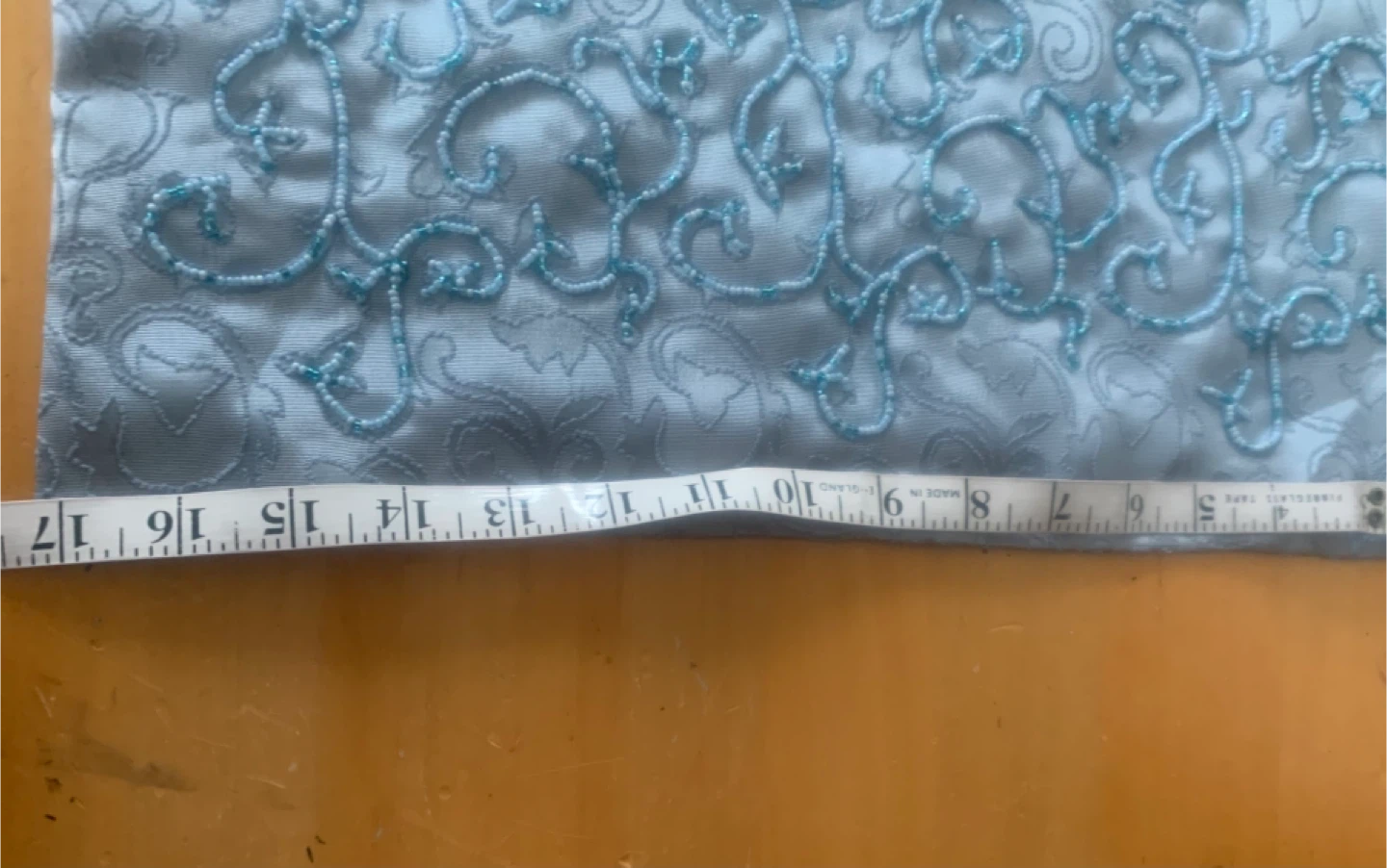 Light Blue Beaded Shawl 17”x80” - photo 4