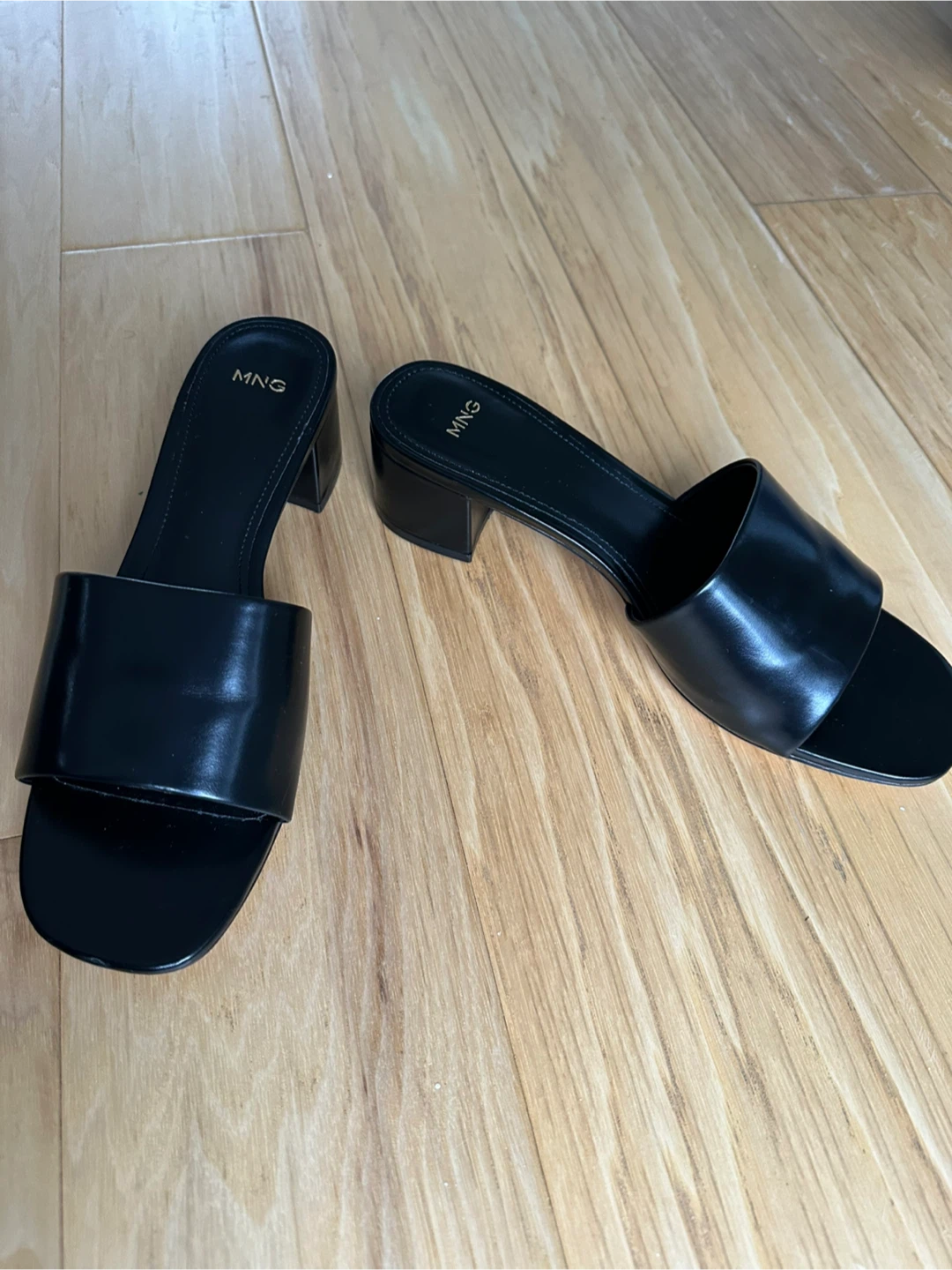 MNG Black Heeled Sandals - Size 38