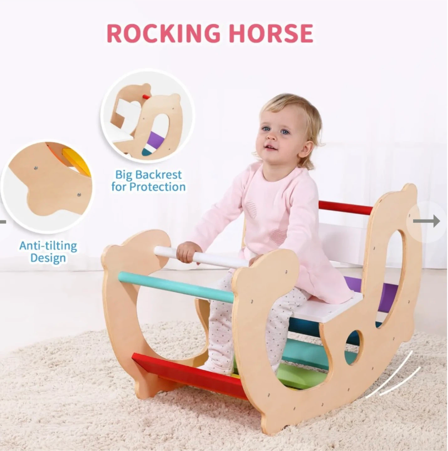 Wooden Climber & Rocking Horse - photo 2