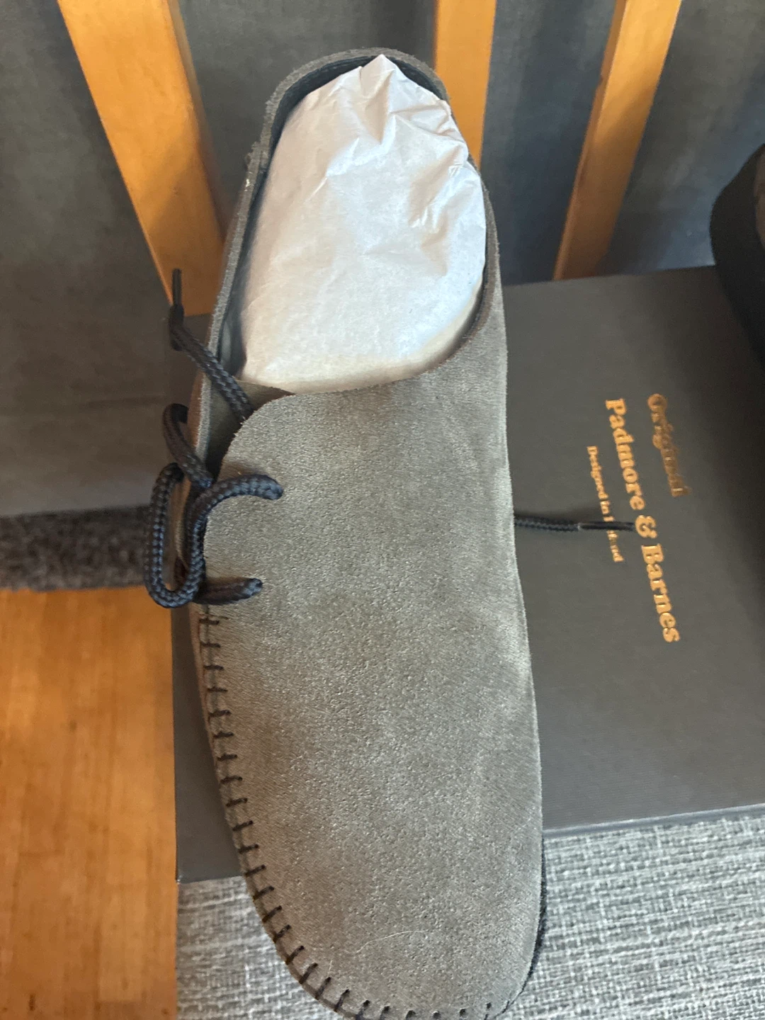 New Padmore & Barnes Livestock Side Seam Olive Suede Shoes - photo 2