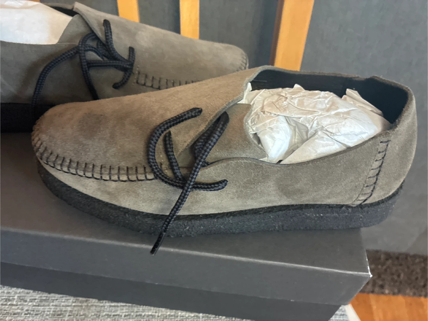 New Padmore & Barnes Livestock Side Seam Olive Suede Shoes - photo 3