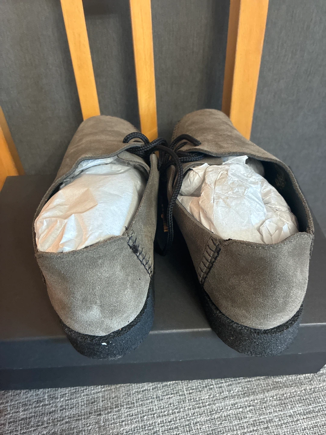 New Padmore & Barnes Livestock Side Seam Olive Suede Shoes - photo 4