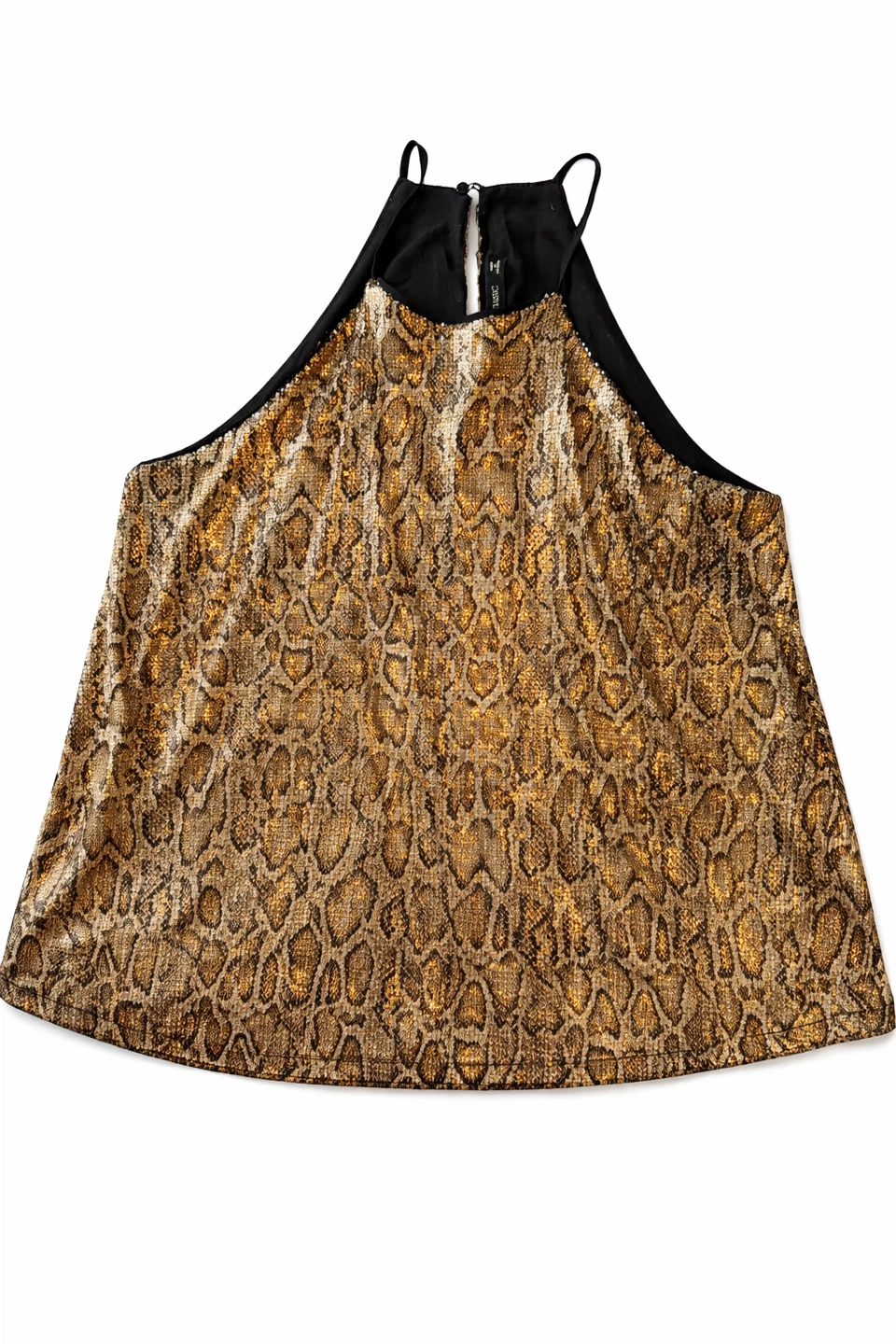 Just Taylor Snakeskin Print Halter Top