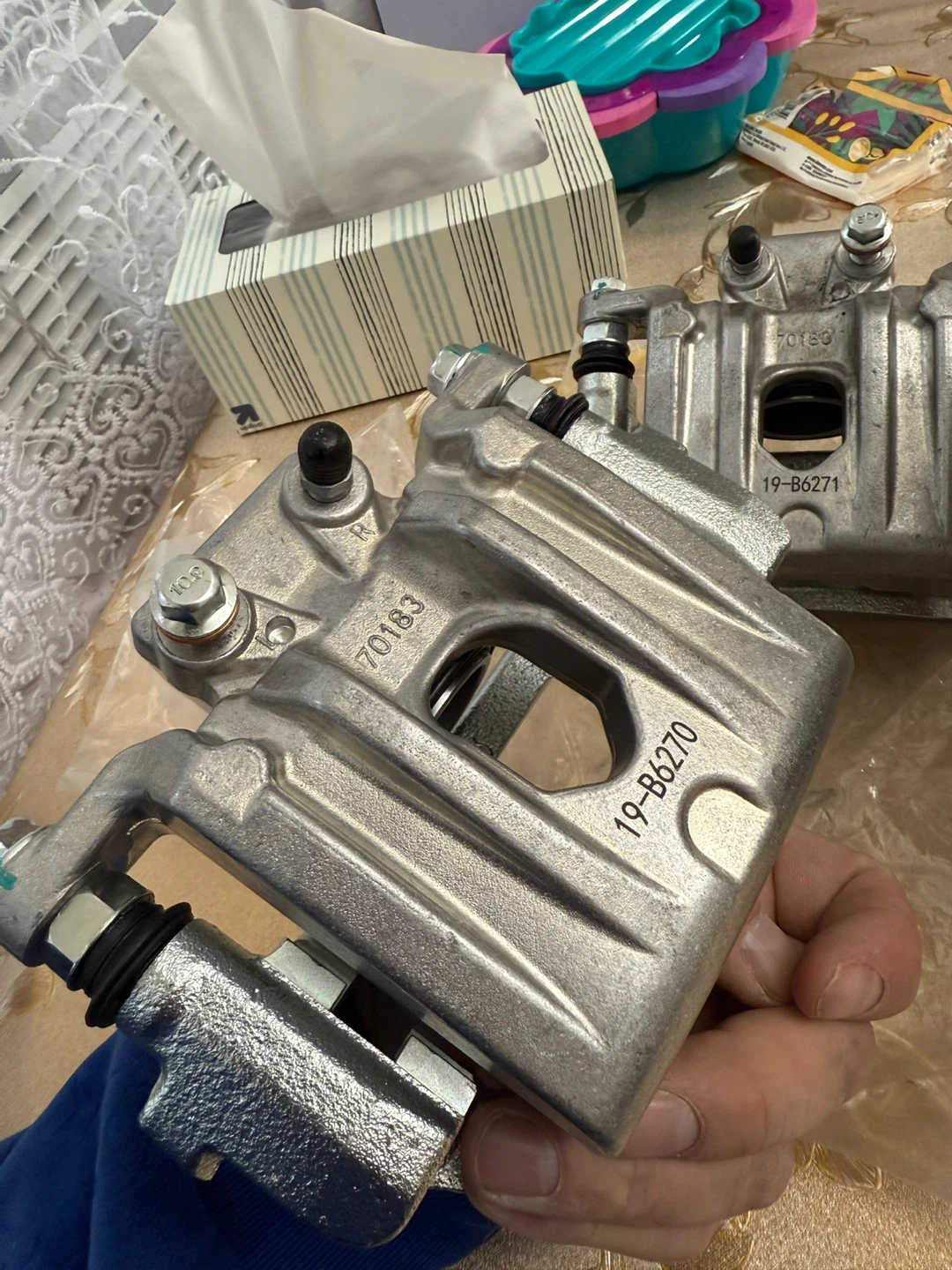Pair of Silver Car Brake Calipers 19-B6271 and 19-B6270 - photo 5