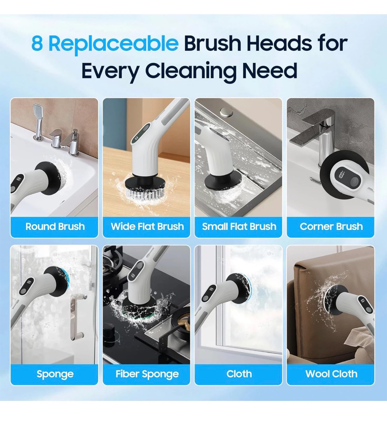 Electric Spin Scrubber with 8 Brush Heads unopened - photo 3