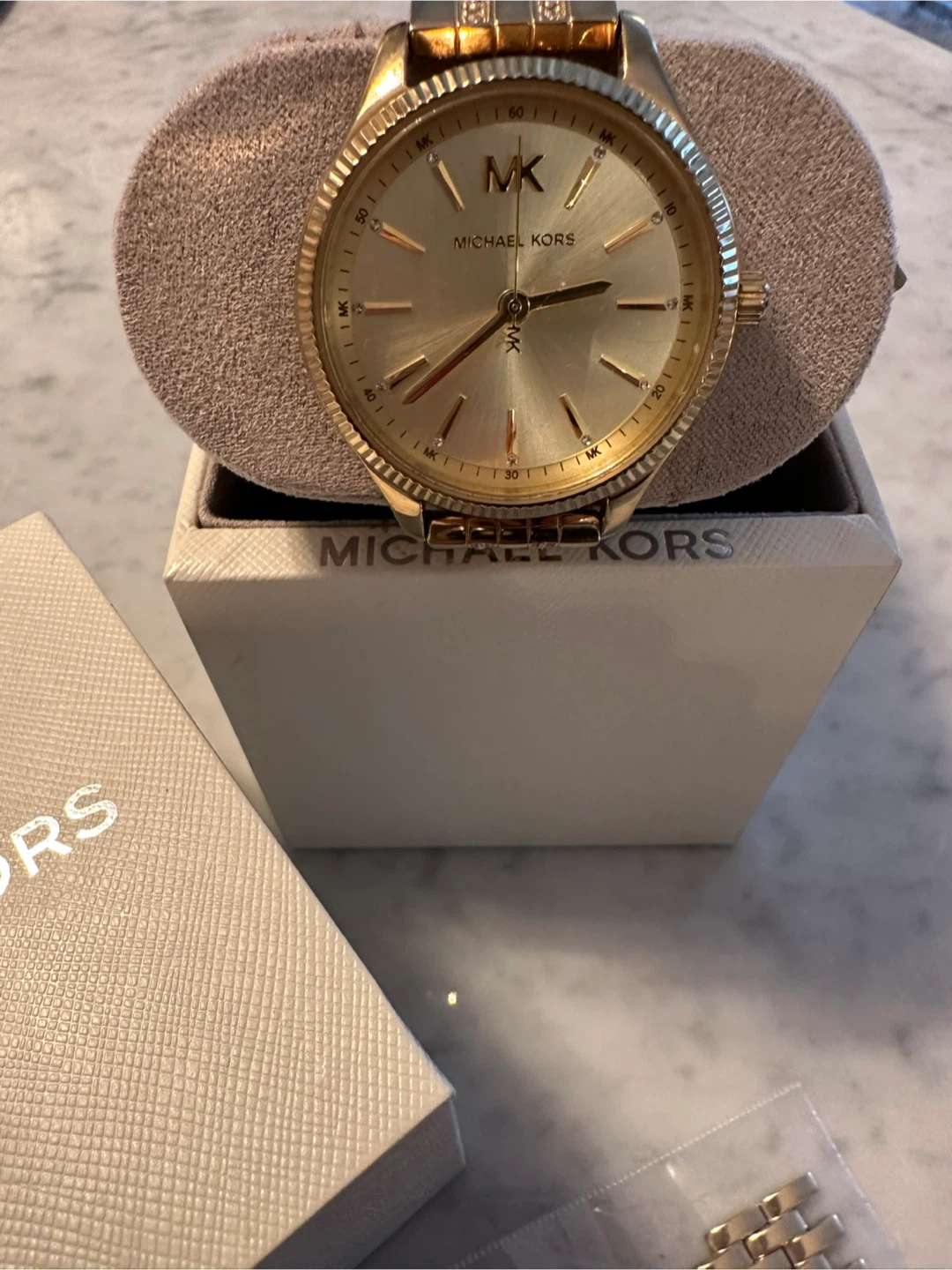 Michael Kors Ladies Lexington 36 Gold Watch with Box