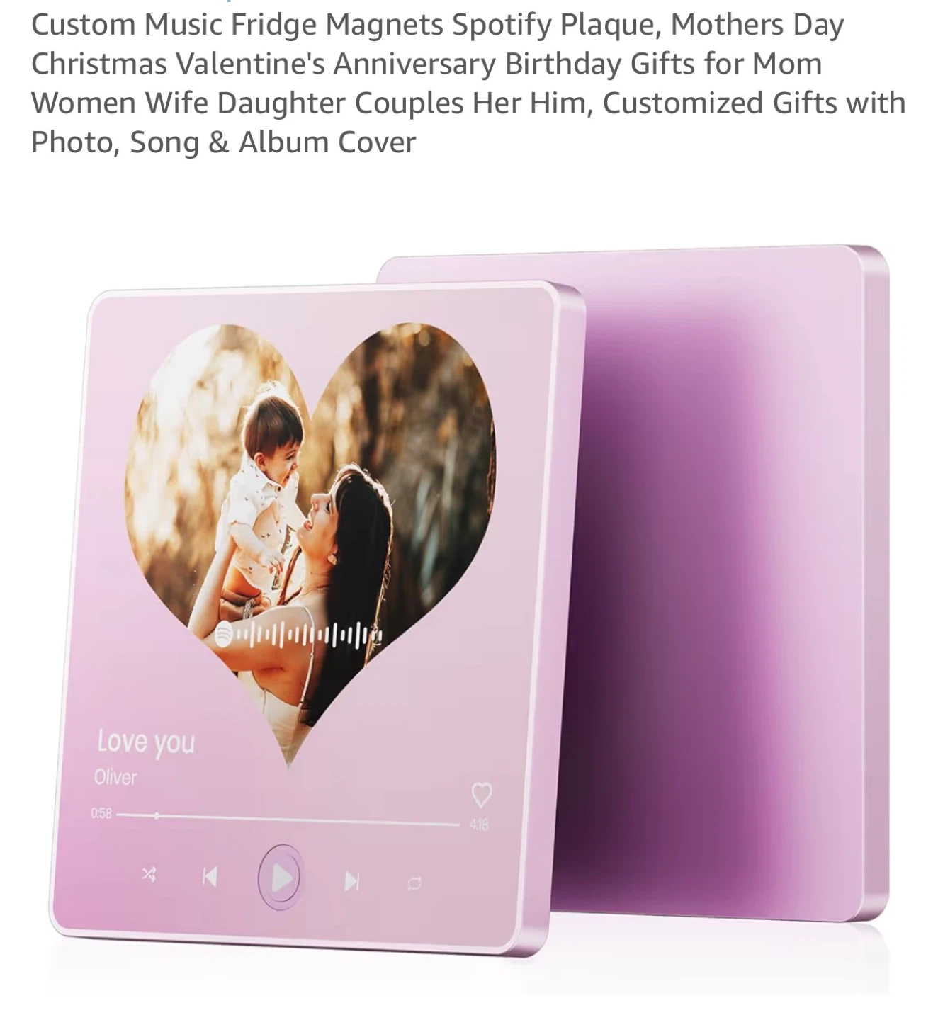 Custom Music Fridge Magnet Spotify Plaque