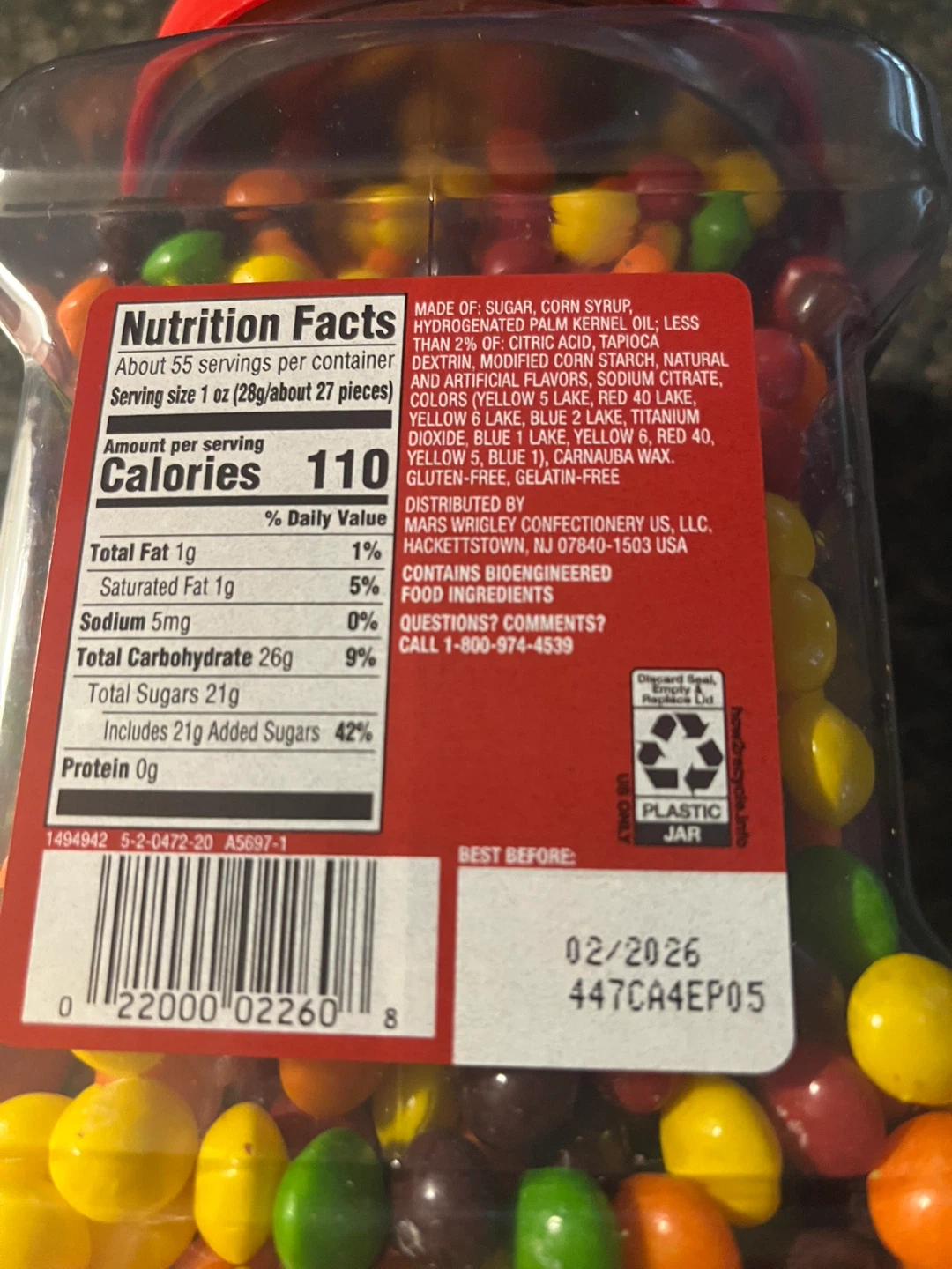 Skittles Original Bite Size Candies - 1.53kg Jar - photo 2