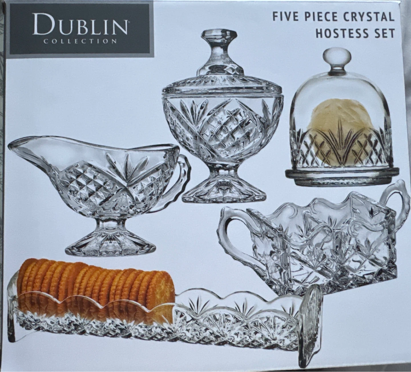 Dublin Collection 5-Piece Crystal Hostess Set