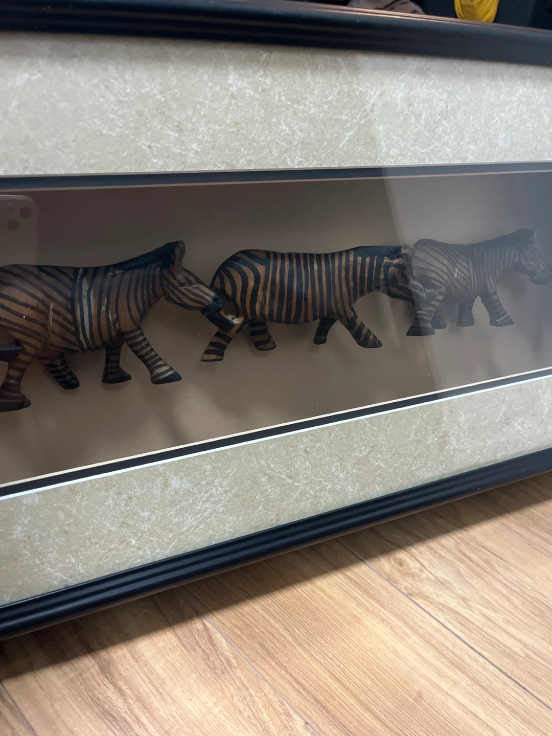 Framed Zebra Shadow Box Wall Art - photo 2