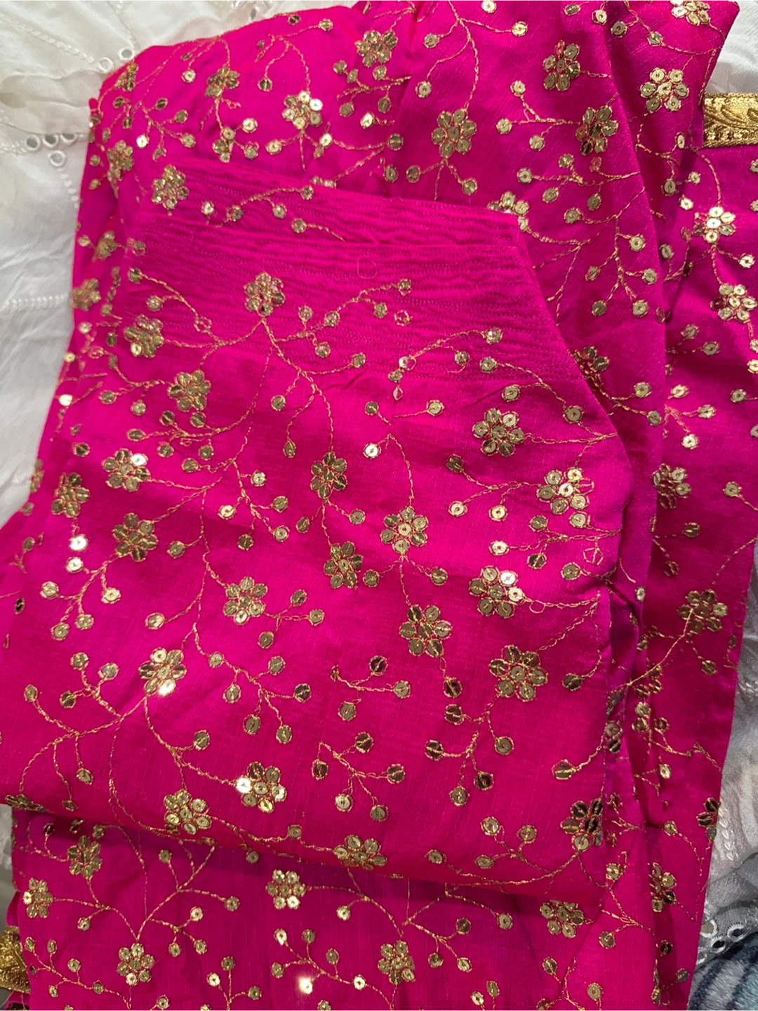 Pink & Gold Embroidered Salwar Kameez