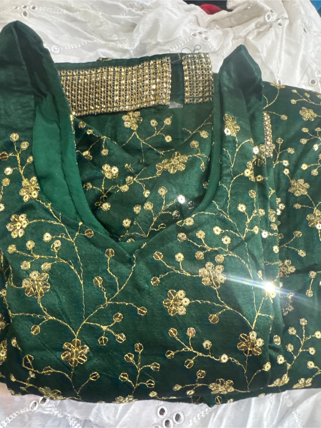 Pink & Gold Embroidered Salwar Kameez - photo 5