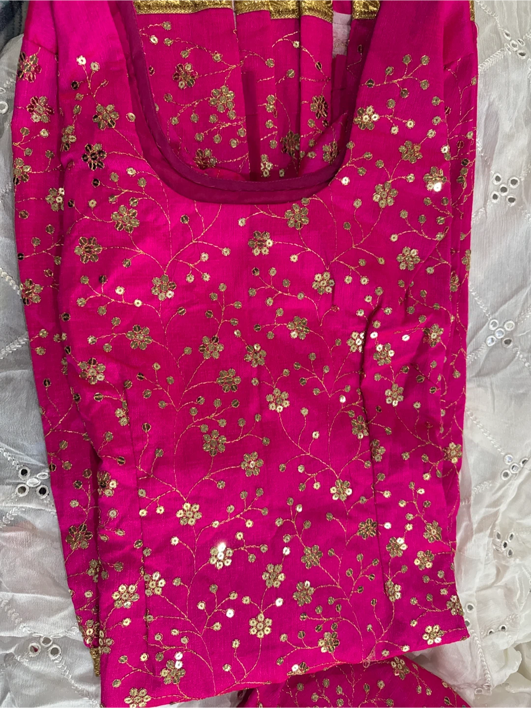 Pink & Gold Embroidered Salwar Kameez - photo 3