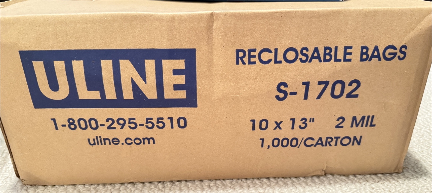Uline S-1702 Reclosable Bags 10 x 13" 2 Mil