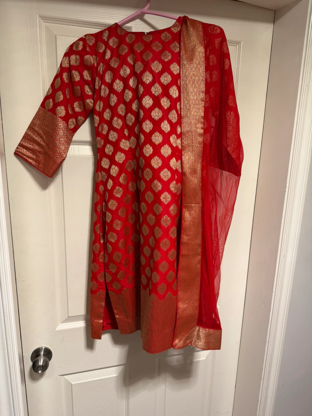 Kamal Sood Red & Gold Salwar Kameez