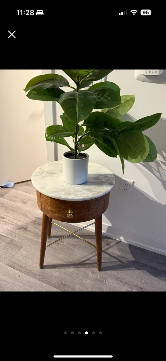 Round Marble Top Side Table/ Bedside table - photo 2