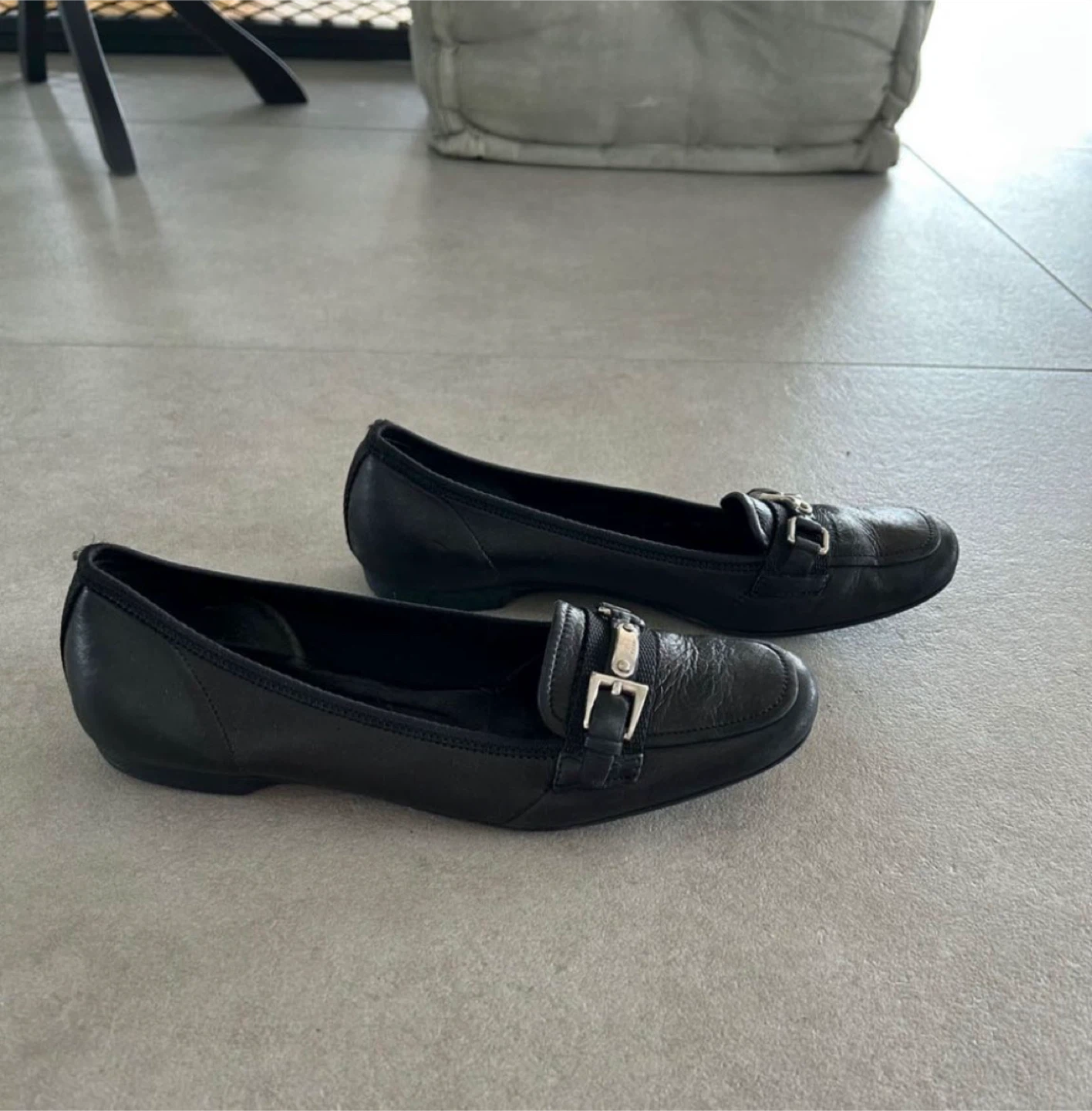 Prada Black Leather Loafers - Size 37 - photo 2