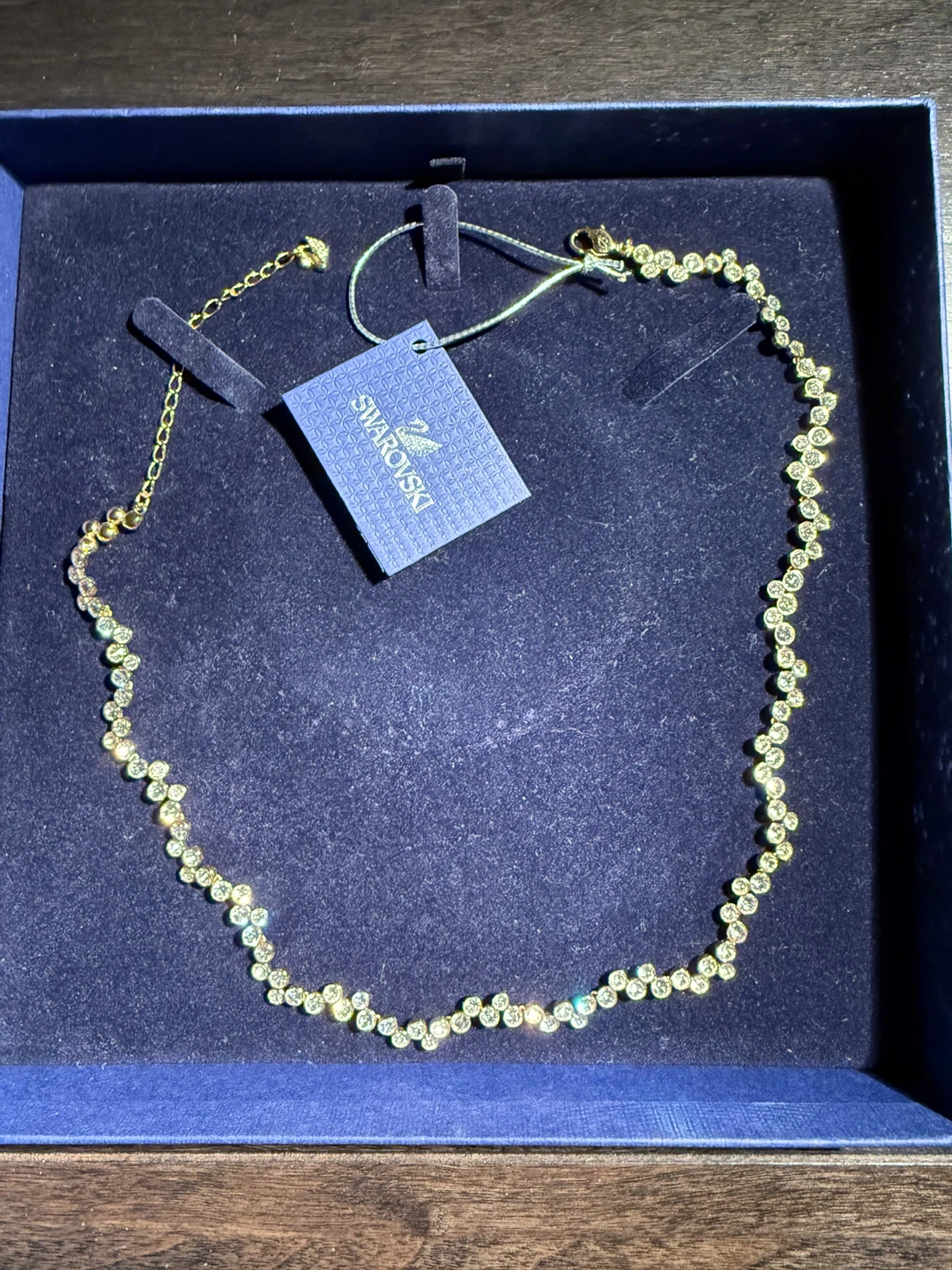 Swarovski Gold-Tone All Crystals Chocker Necklace with Box