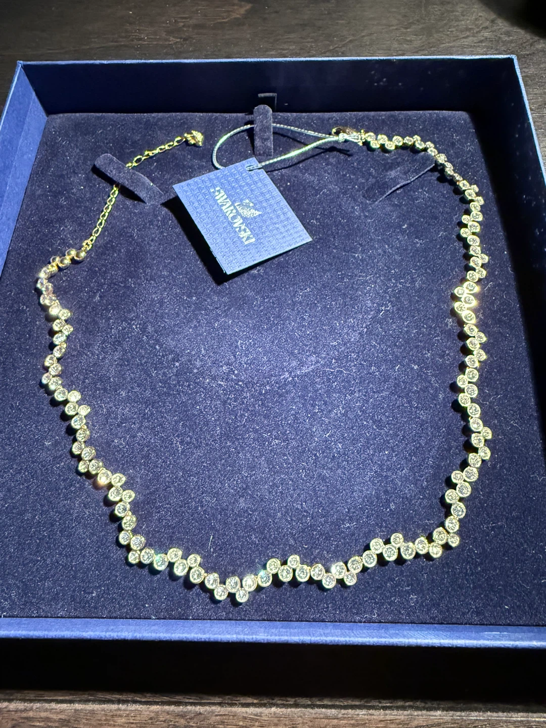 Swarovski Gold-Tone All Crystals Chocker Necklace with Box - photo 2