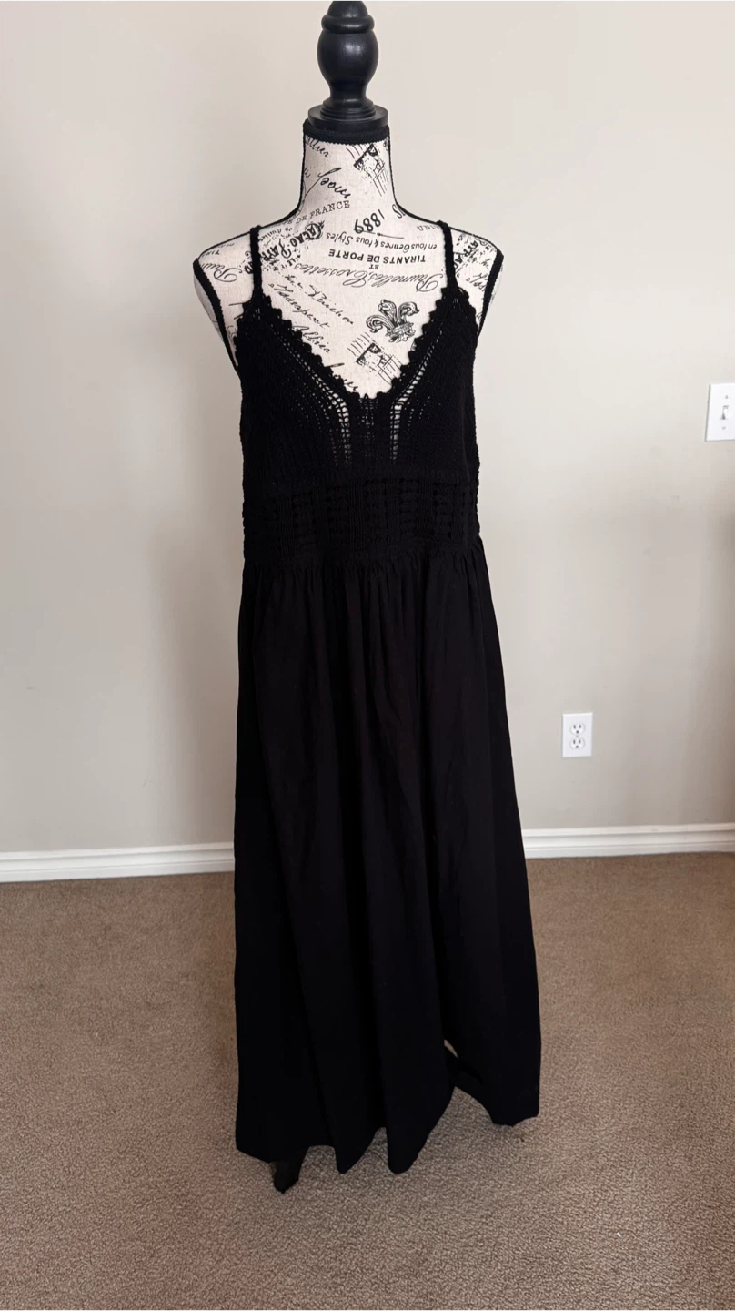 Black Crochet Tank Dress size M