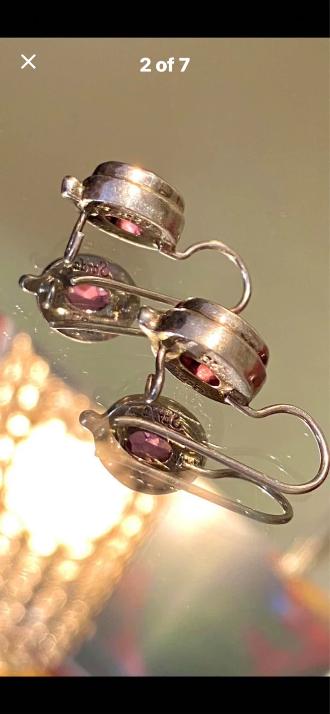 💖4-carat Pink Sapphire Sterling Silver Earrings - photo 3