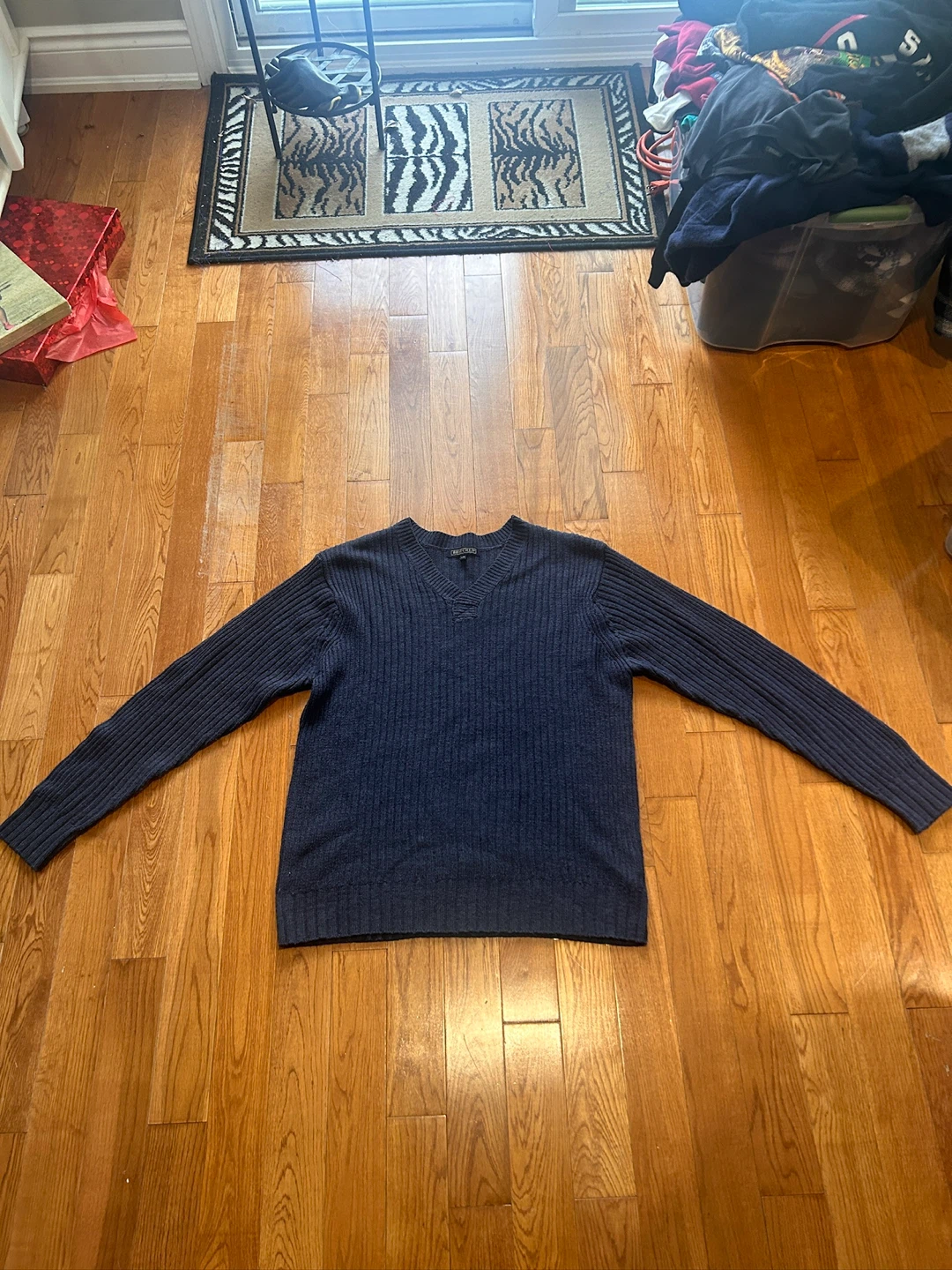 Britches Blue Ribbed V-Neck Sweater - photo 4