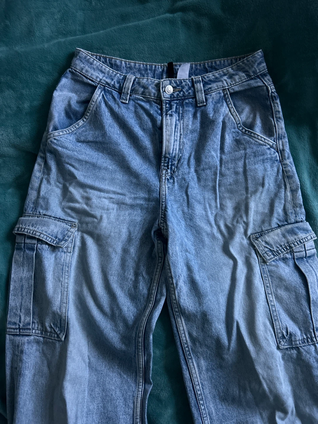 H&M Divided Baggy Light Blue Cargo Jeans