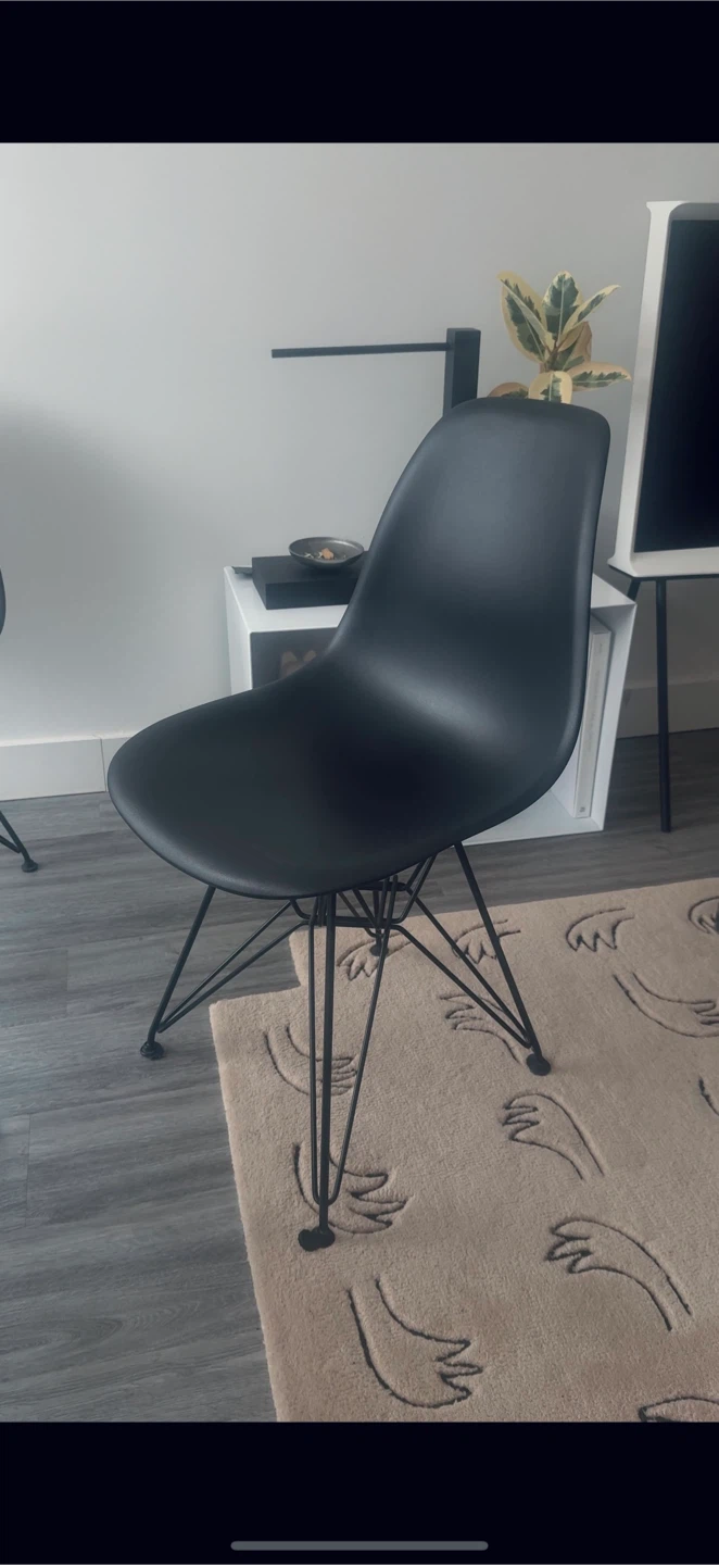 100% Authentic BLACK EAMES MOLDED PLASTIC CHAIR - Two Available