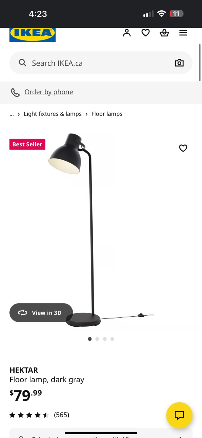 IKEA Hektar Floor Lamp - Dark Gray