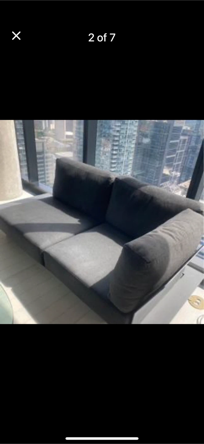 Patio Sofa Loveseat “Neverland” Deep Patio Outdoor - Charcoal - photo 2