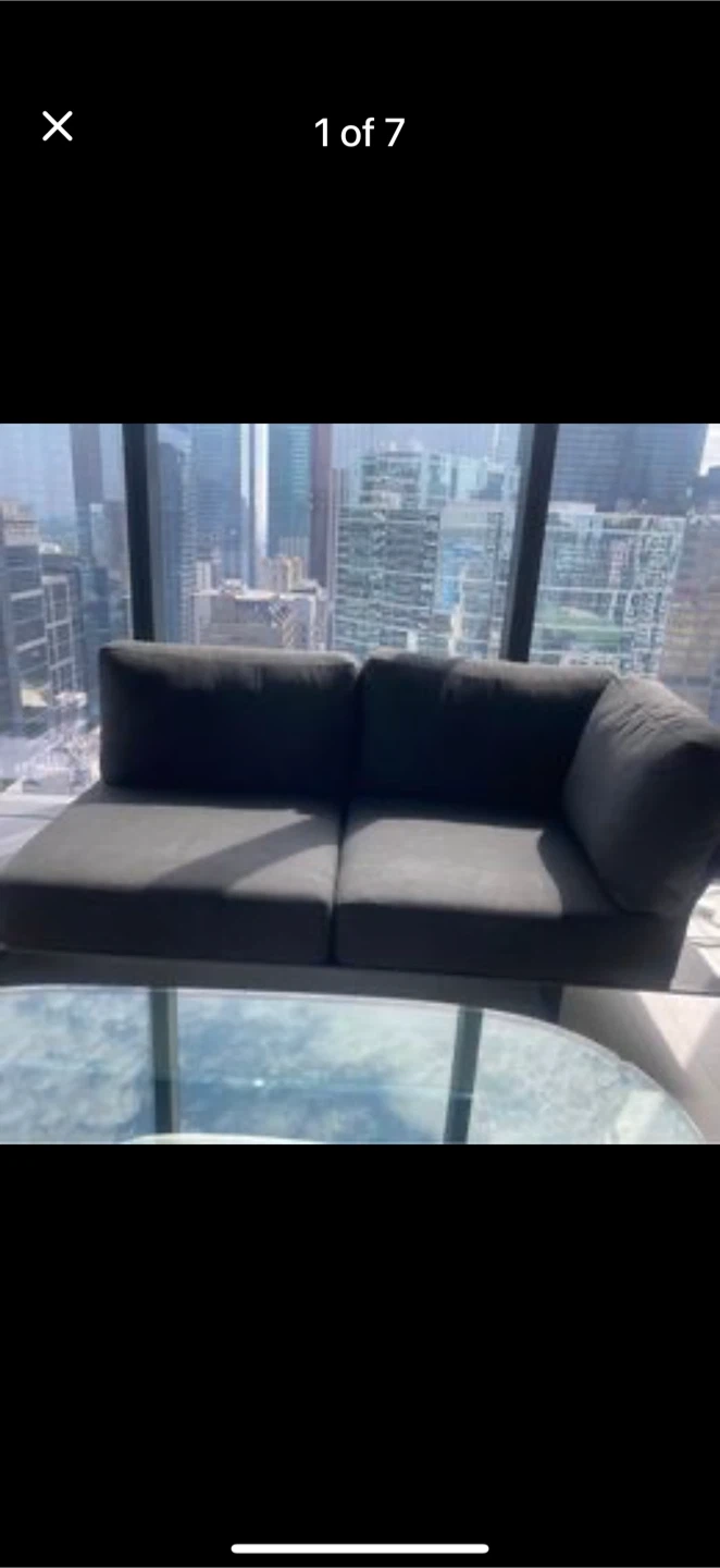 Patio Sofa Loveseat “Neverland” Deep Patio Outdoor - Charcoal