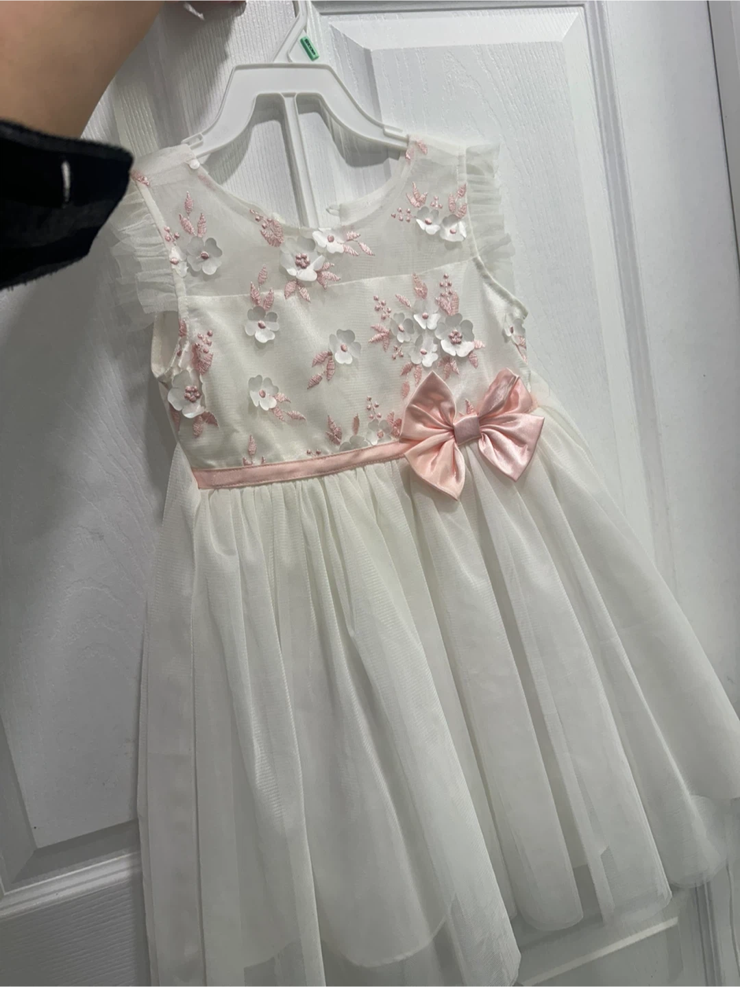 White & Pink Flower Girl Dress - photo 2