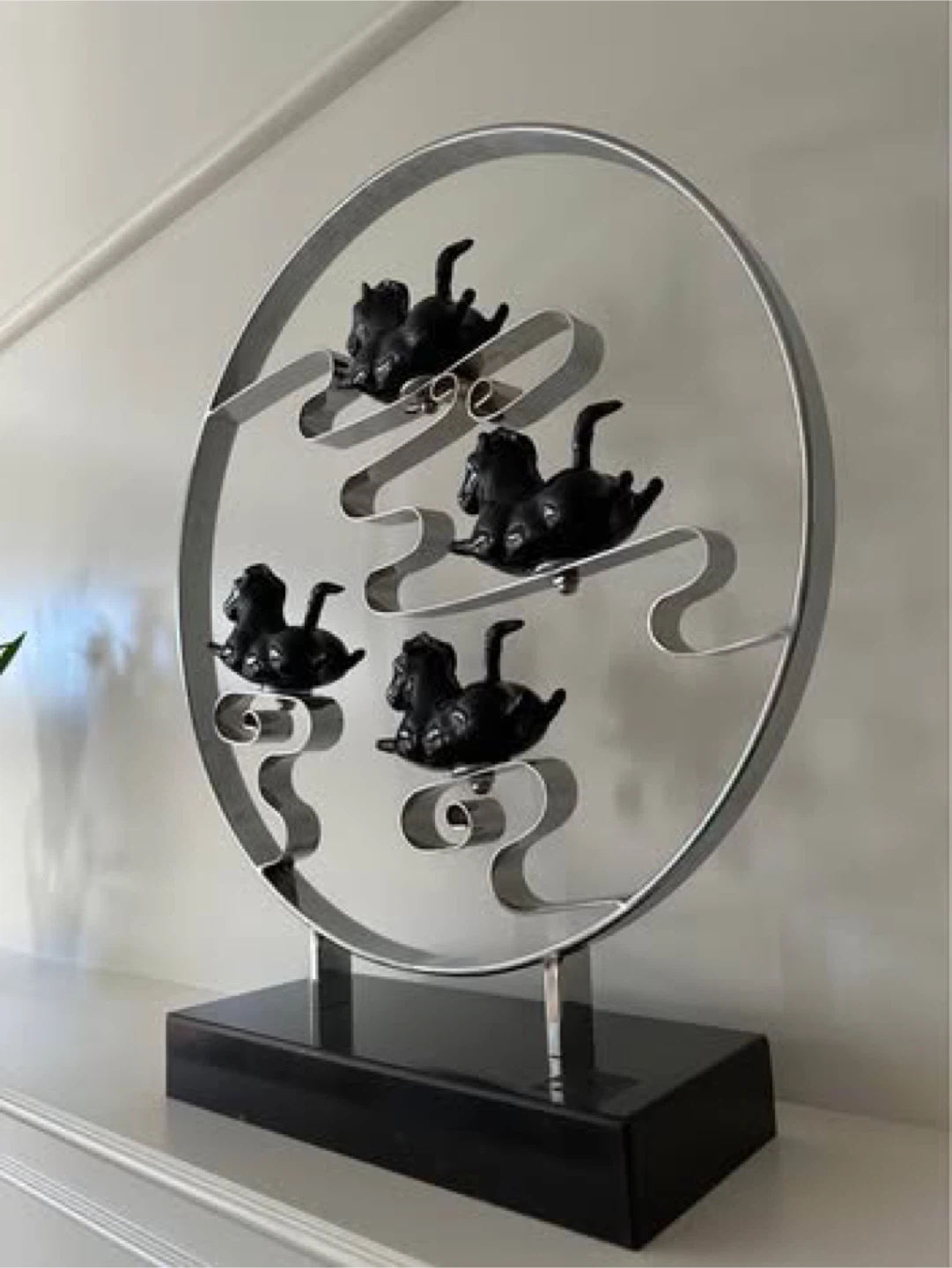 Black Horse Carousel Sculpture on granite base 23.5"H x 20"W - photo 3