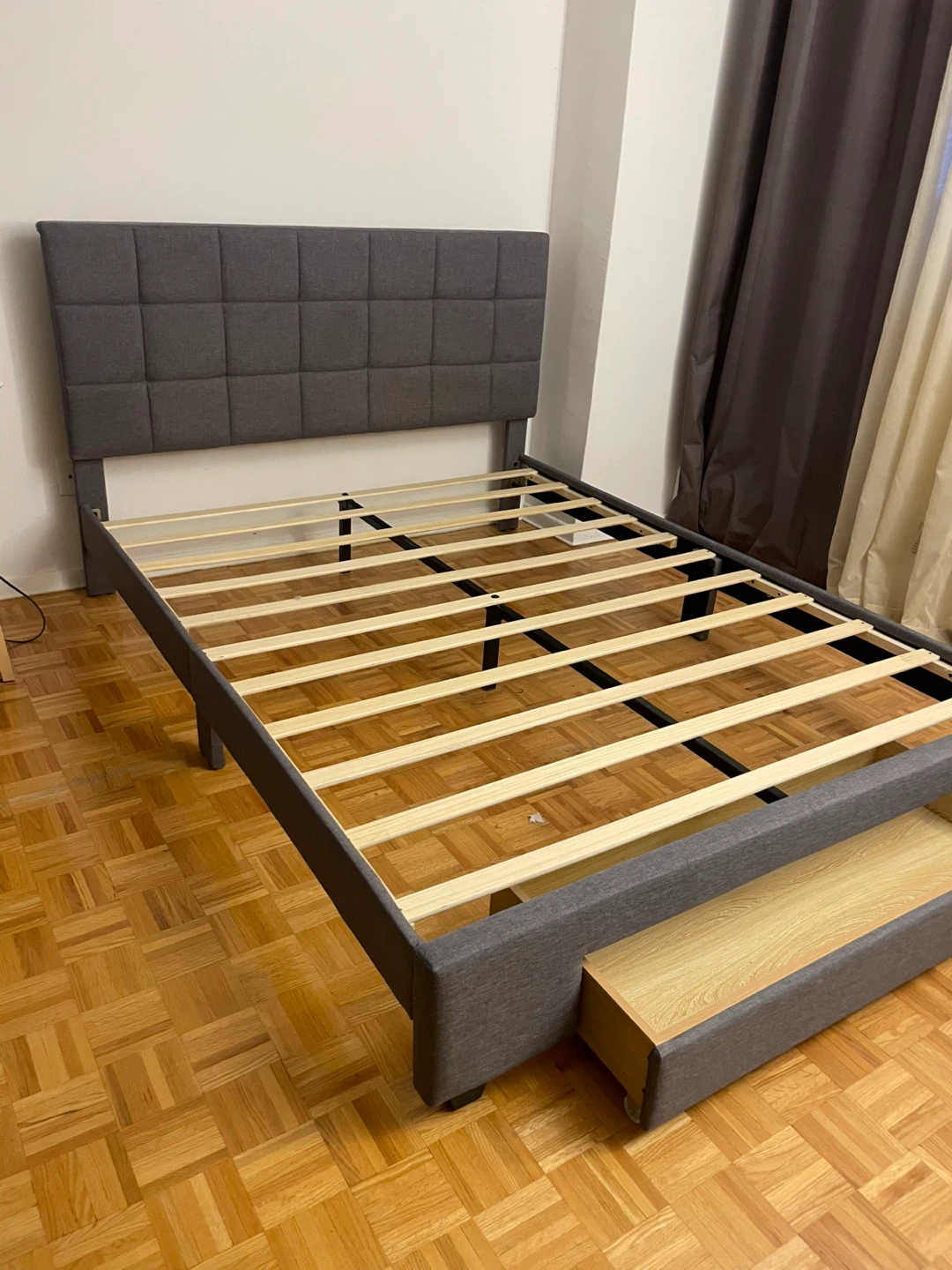 Grey Upholstered Bed Frame - photo 3
