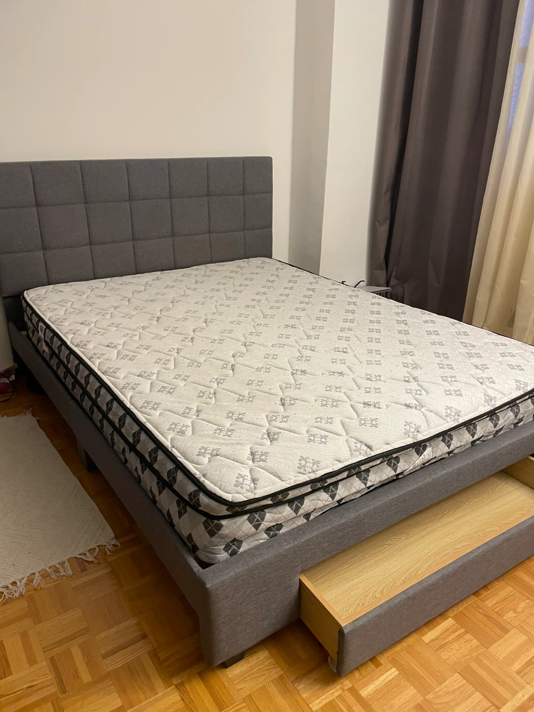 Grey Upholstered Bed Frame - photo 2