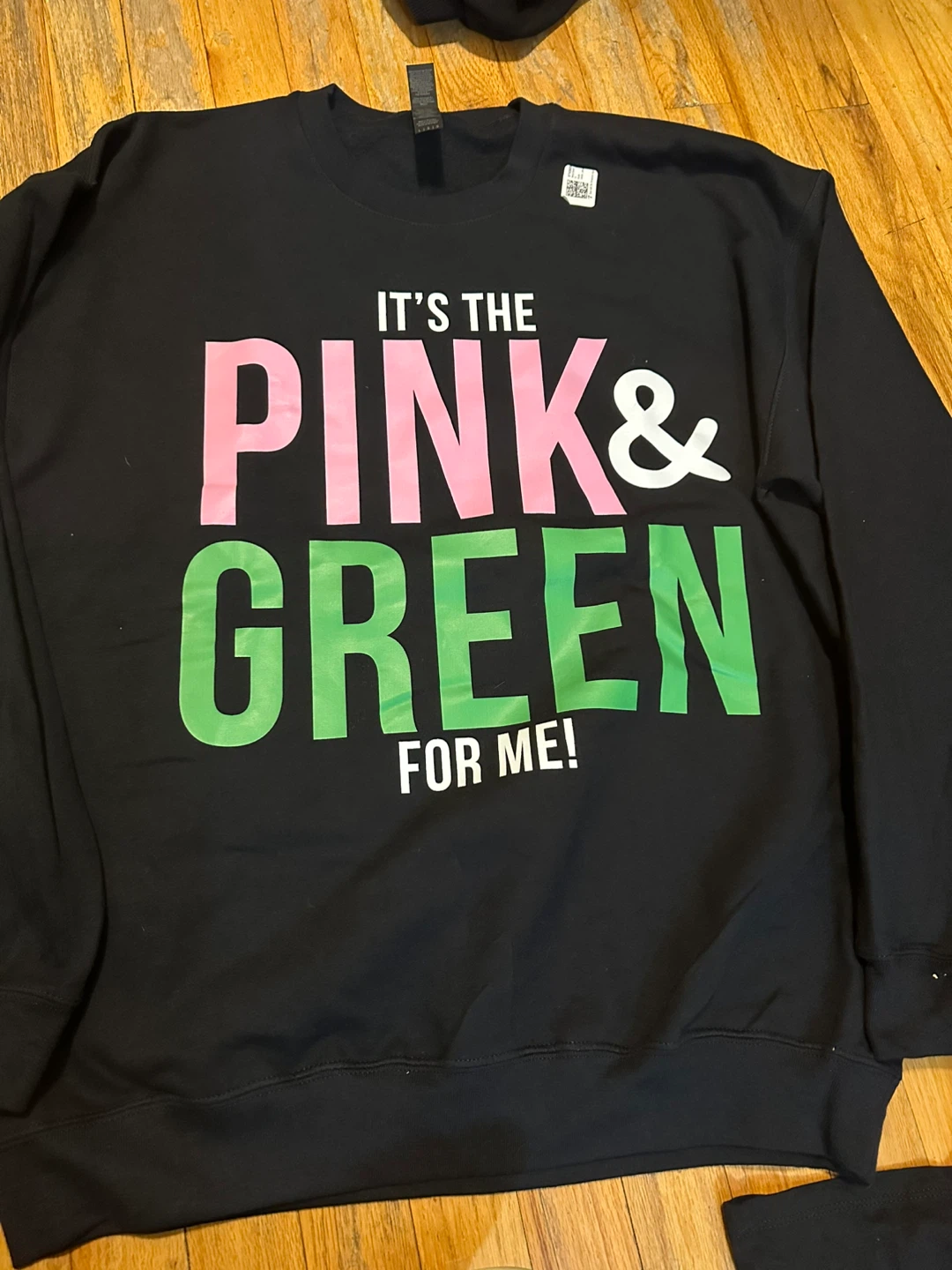 Pink & Green Black Sweatshirt